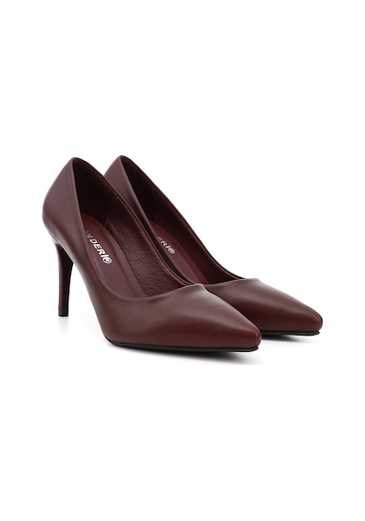Gönderi(R) Gönderi R Bordo Platinum Sivri Burun İnce Topuklu Hakiki Deri Stiletto Bordo