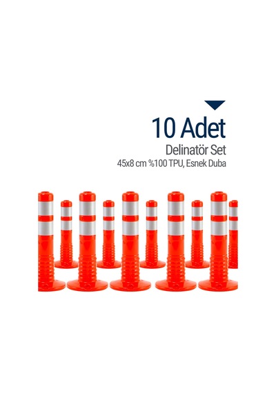 10'lu Delinatör Set 45 x 8 CM Tpu. Esnek Duba