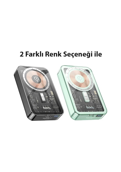 Hoco Q14A Ice Crystal 10000mAh PD20W Magsafe Uyumlu Manyetik Hızlı Şarj Powerbank Yeşil