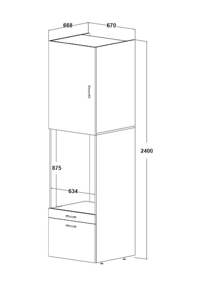 ROOMART ÇAMAŞIR-KURUTMA MAKİNESİ DOLABI + ÜST DOLABI MAT BEYAZ Mat Beyaz