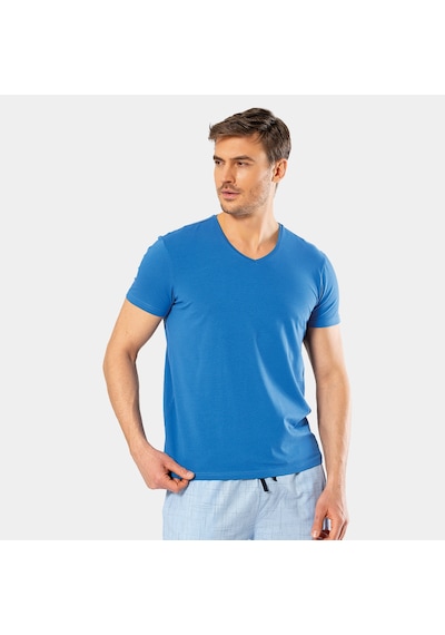 Cacharel Erkek V Yaka Likralı T-shirt 1332/saks Saks