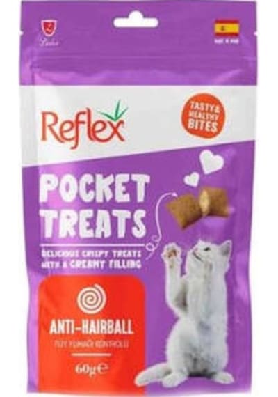 Pocket Treats Tüy Yumağı Kontrolü Yetişkin Kedi Ödül Maması 60 Gr
