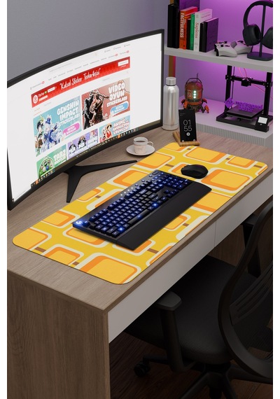 Retro 60 Lar Kaymaz Dikişli Kauçuk Oyuncu Mousepad V4 - 90x40 Xxl Gaming Mouse Pad Fare Altlığı