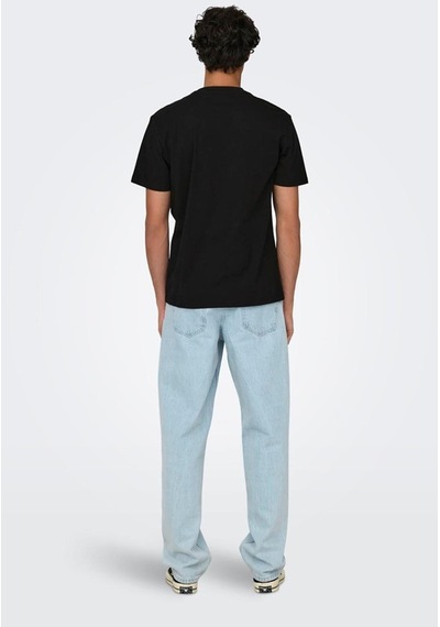 Only & Sons Onslogan Lıfe Reg Funny Ss Tee Tişört 22028178 Siyah 001