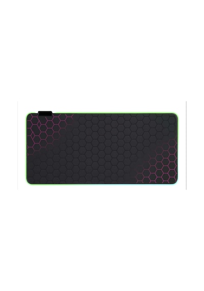 Store Büyük Oyuncu Rgb Mousepad Ve Klavye Pad Mavi Altıgen Desenli Tasarım Işıklı 80x30cm Rgb Kırmızı Petek Desenli Mouse Pad