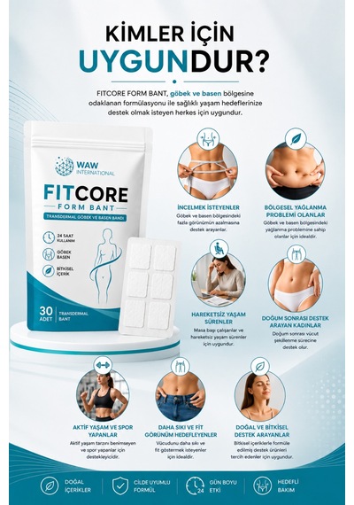 Fitcore Form Bant 30 Adet Premium Göbek Ve Basen Bandı - 878218060