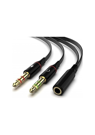 Tek Girişli Kulaklığı Bilgisayara Bağlama, Kulaklık Ve Mikrofon Ayırıcı, 1 Dişi 2 Ekek 3.5mm Jak Mikrofonlu Kulaklık Ayırıcı, Çevirici