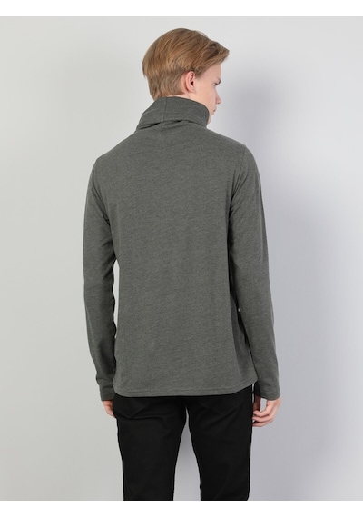 Colin's Regular Fit Yarim Balikci Erkek Haki Uzun Kol Tişört CL1036982_q1.v1_KML Haki