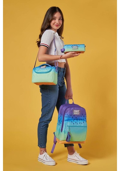 Coral High Mor Lila Renk Geçişli 3 Lü Okul Çanta Seti Set0123637 Çok Renkli