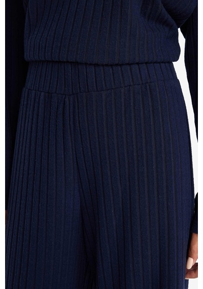 Defacto Wide Leg Fitilli Kaşkorse Beli Lastikli Pantolon F1012ax25aunv251 Lacivert-nv251