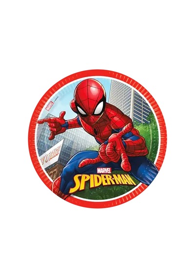 Spiderman Crime Fighter Karton Tabak 23cm 8li Çok Renkli