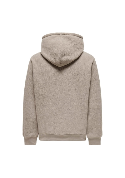 Only & Sons Erkek Kapüşonlu Peluş Sweatshirt 22030287 Bej