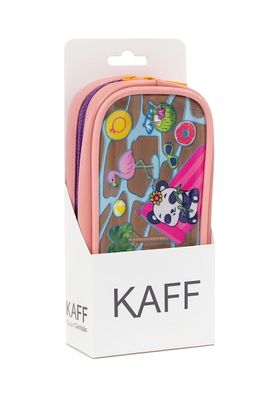 01112 Şeffaf Baskılı Tek Gözlü Kalemlik Kalem Kutusu Pembe Panda Genel
