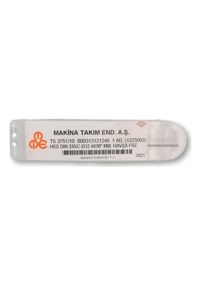 Mte 12,4 Mm 90 Havşa Freze Hss Dın 335/c