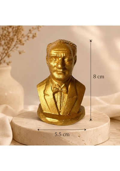 Bk Gift Gold Renk Lider Büstü 8 Cm Dekoratif Masa Üstü Heykel Biblo