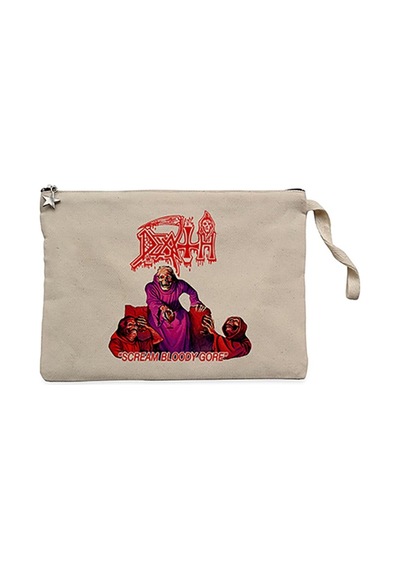 Death Scream Bloody Gore Krem Clutch Cüzdan / El Çantası Krem