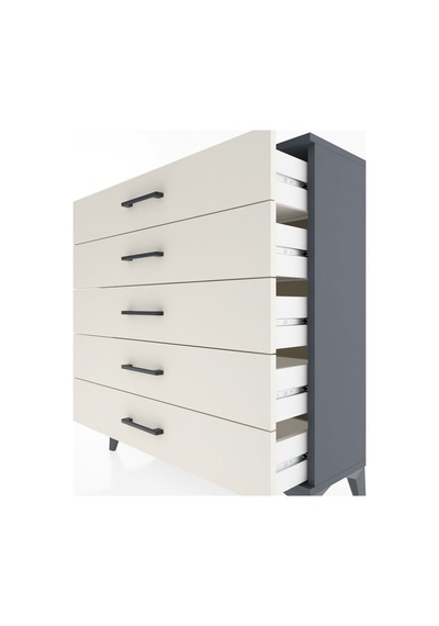 Arges Şifonyer 5 Çekmeceli 88x30x96 Antrasit-aytaşı Antrasit
