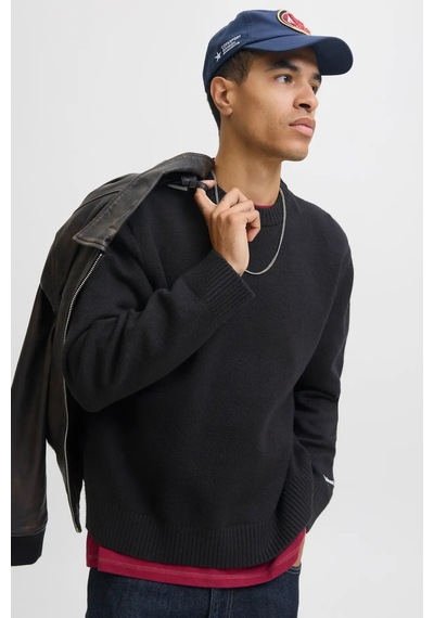 Jack & Jones Jornorrebro Knit Crew Neck Sn Erkek Kazak 12282728 Siyah