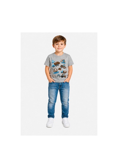 Yale Kids 1-4 Yaş Erkek Çocuk %95 Pamuklu Tişört Gri