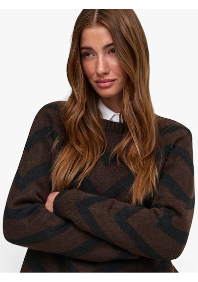 Only Onlelıza L/s Pullover Knt Noos Kadın Kahverengi Kazak - 15191792