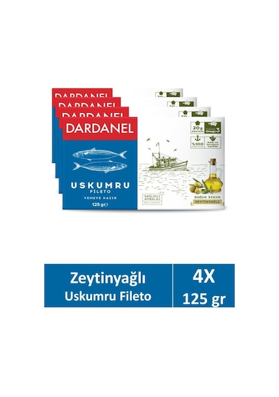 Zeytinyağlı Uskumru 125 Gr X 4 Adet