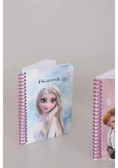 Lisanslı Frozen Elsa Çizgili Not Defteri / Bloknot 80 Yaprak Altın