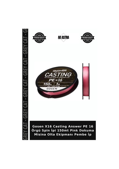 Gosen X16 Casting Answer Pe 16 Örgü Spin İpi 150mt Pink Dokuma Misina Olta Ekipmanı Pembe İp 1.5 PE