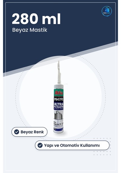 Pu Mastik Silikon Beyaz 280 Ml Yapı İnşaat Ve Otomotiv Kullanımın