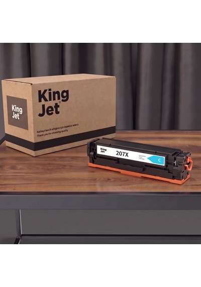 Kingjet Hp Uyumlu 207x W2211x Mavi Yüksek Kapasiteli Tekli Çipli Uyumlu  Toner
