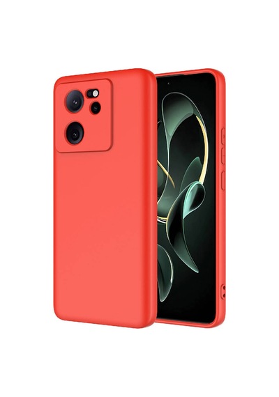 Xiaomi Mi 13t Kılıf Yumuşak Silikon Kamera Korumalı Lansman Pazarplus Kırmızı