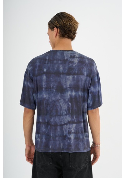 Alexander Gardi Erkek Batik Baskı Tshirt Mavi