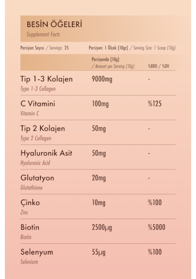 Proteinocn Tip I_II_III Collagen Kolajen Ahududu 6 Vitamin İlaveli 250 G