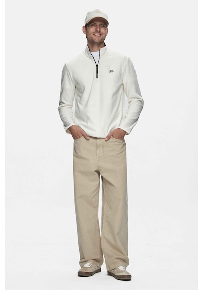 Ucla Gremıo Bej Polar Nakışlı Standard Fit Erkek Sweatshirt Bej
