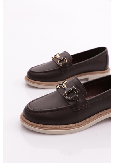 Dgn 1556 Kadin Loafer Ayakkabi Kahve