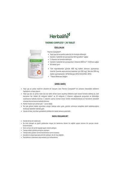 Herbalife Thermo Complete 90 Tablet Hrblfrst000020