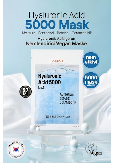 Yeppda hyalüronik asit içeren yoğun ne MLendirici kağıt maske Yeppda hyaluronic acid mask 27 ML