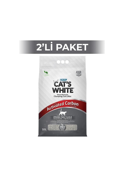 Cat's White Aktif Karbonlu Extra Kedi Kumu 2 x 10 L