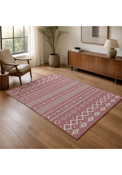Kartela Halı Nera Halı Kaymaz Taban Makinede Yıkanabilir Halı Gül Kurusu - 80 X 120 Cm