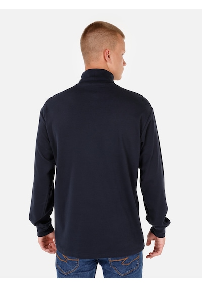 Colin's Colins Normal Kesim Balıkçı Yaka Lacivert Erkek Uzun Kol Tişört Cl1066054 Lacivert