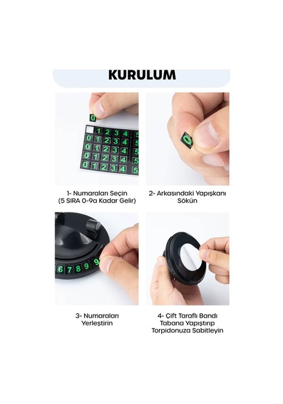2 İn 1 Araç Park Telefon Numaratörü + Telefon Tutucu Parkmatik Araç Park Telefon Numarası Aparatı