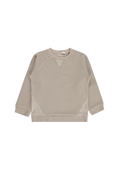 Civil Boys Civil Erkek Çocuk Parçalı Sweatshirt Selanik Uzun Kol Bisiklet Yaka Okul Kreş Ve Günlük Kullanım - Bej