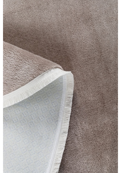 Vl Yuvarlak Comfort Ponpon Saçaklı Peluş Post Halı Kahverengi Halı Kahverengi Oval Düz Saçak
