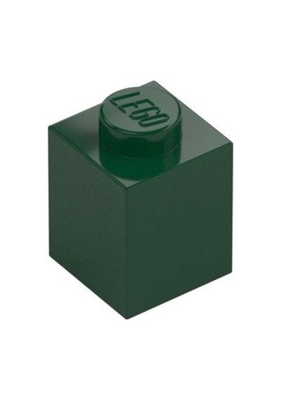 Yedek Parçalar: Duvar Parçası: 100 Adet 1x1 Koyu Yeşil 3005 - Parts: Brick: 100 Piece 1x1 Dark Green 3005
