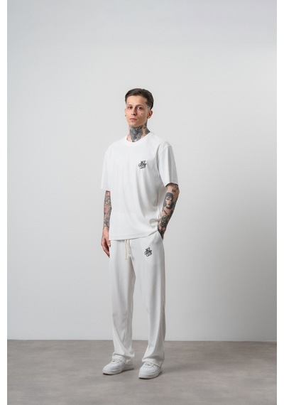 Erkek Not Today Yazılı T-shirt Pantolon Takım Ekru