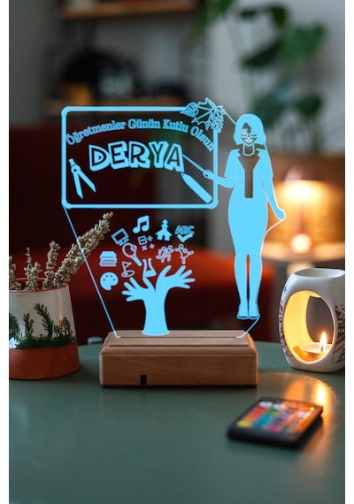 Kişiye Özel Öğretmen Ve Sınıf 3D Led Lamba