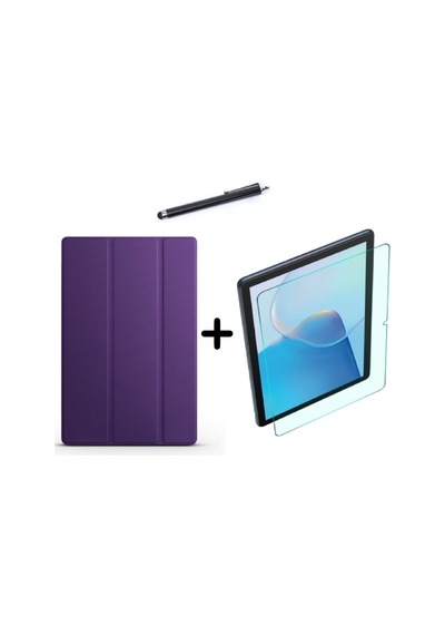 Matepad Se 10.4 Inç Uyumlu Uyku Modlu Smart Tablet Kılıfı Ekran Koruyucu Ve Kalem Seti Mor