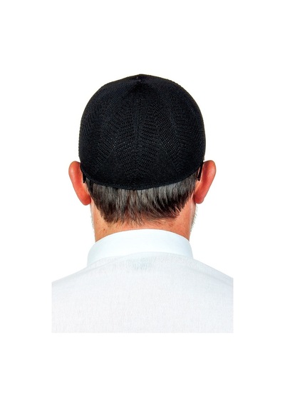 Berra Çelik Örme Dantel Namaz Takkesi Siyah 1 Adet