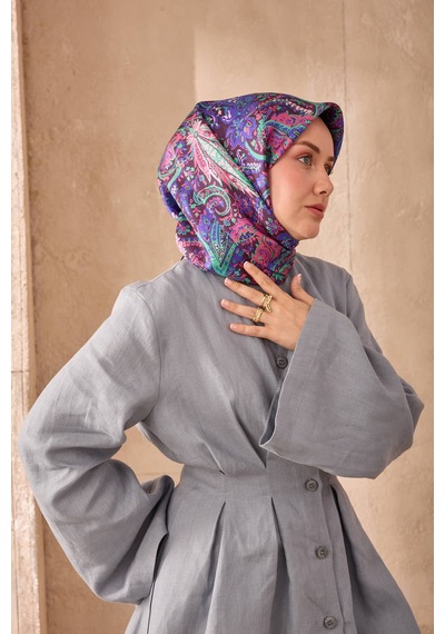Silk Home Twill İpek Eşarp 11473-16 Koyu Mor, Patina Yeşili, Pembe, Morcivert