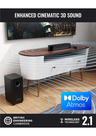 Bowfell Axis Dolby Atmos Soundbar, 200 W 2.1 Derin Bas Hoparlörlü