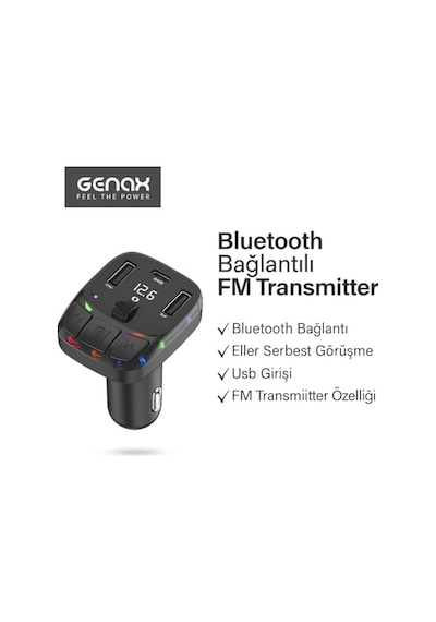 Bluetooth Araç Kiti Fm Transmitter & 30w Hızlı Şarj